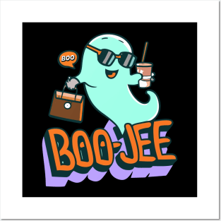 Funny Ghost Halloween Costume Boujee Boo-Jee Design Posters and Art